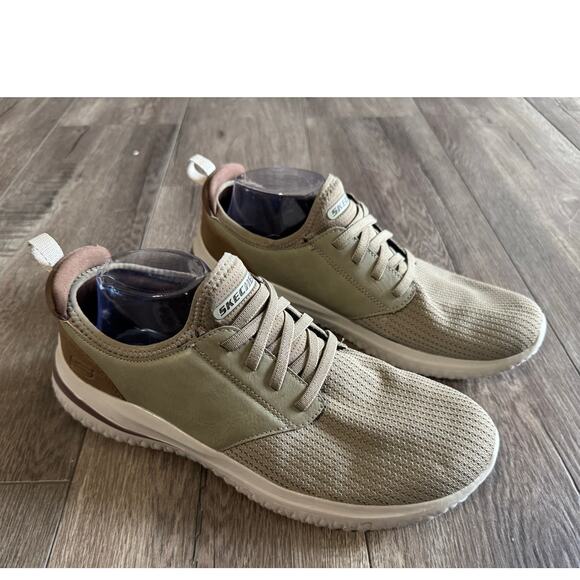 Skechers Mens Classic Fit Sneakers Taupe Size‎ 10.5 - Picture 3 of 7